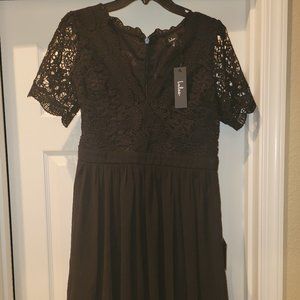 Lulu's Angel in Disgiuse Black Lace Skater Dress